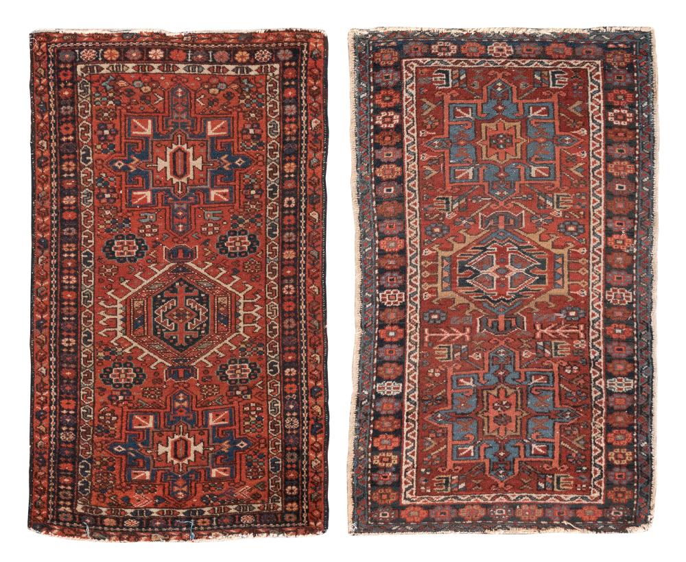 TWO KARAJA RUGS: 2’2” X 3’10” AND