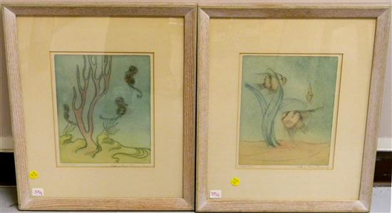 Two Kathleen Macy Finn aquatints 