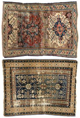 Two Kazak rugs: 3 ft. 6 in. x 4 ft.