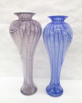 TWO KENNY PIEPER ART GLASS VES
