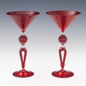 TWO KENNY PIEPER MARTINI GLASS