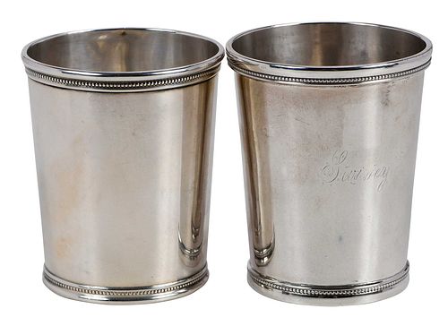 TWO KENTUCKY COIN SILVER JULEPS,