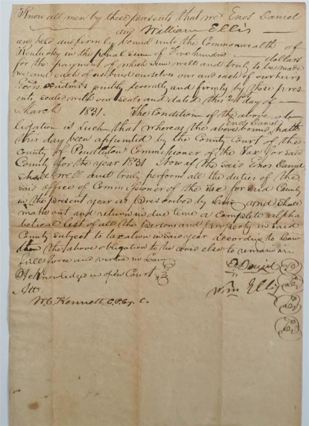 TWO KENTUCKY SIX-PAGE HANDWRITTEN