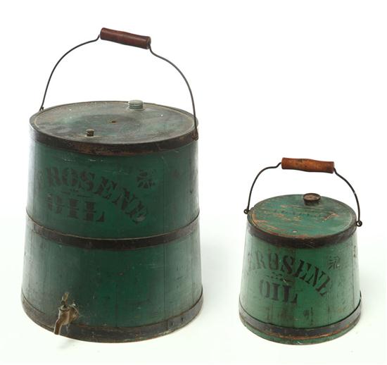 TWO KEROSENE OIL BUCKETS.  American