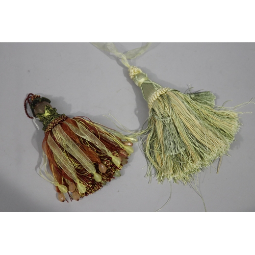 Two key tassels, approx 20cm H