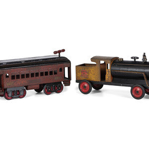 Two Keystone Pressed Steel Train