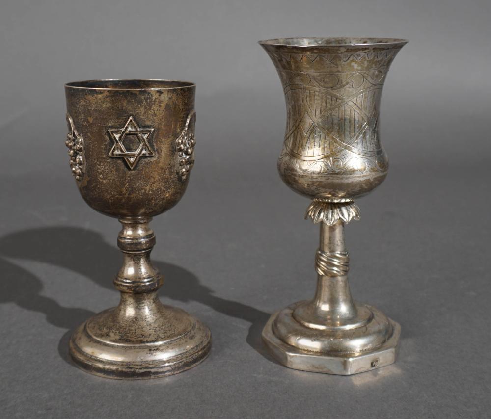 TWO KIDDUSH CUPS: STERLING SILVER