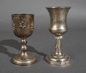 TWO KIDDUSH CUPS: STERLING SIL