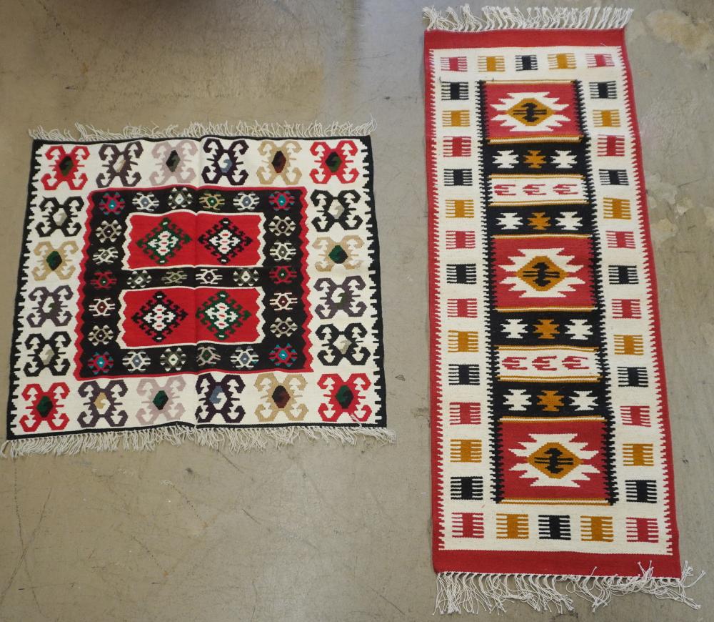 TWO KILIM RUGS, LARGER: 5 FT 9 IN X