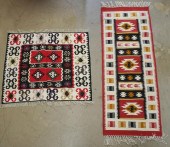 TWO KILIM RUGS, LARGER: 5 FT 9