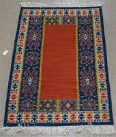 TWO KILIM RUGS, LARGER 5 FT 4