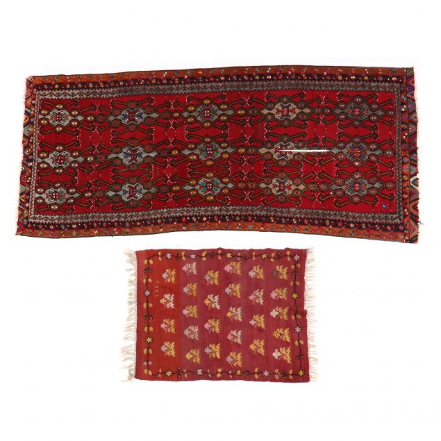 TWO KILIMS The first with pink