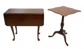 TWO KITTINGER SHAPED TABLES, T