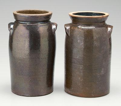 Two Kline stoneware churns, each