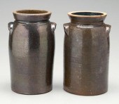 Two Kline stoneware churns, ea
