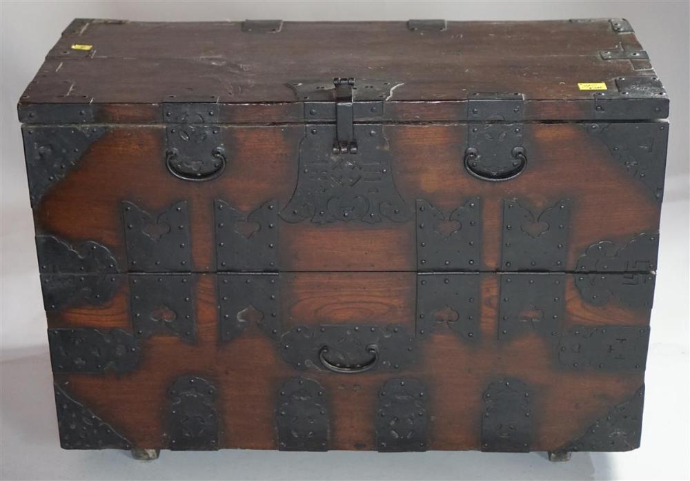 TWO KOREAN IRON BOUND PINE AND