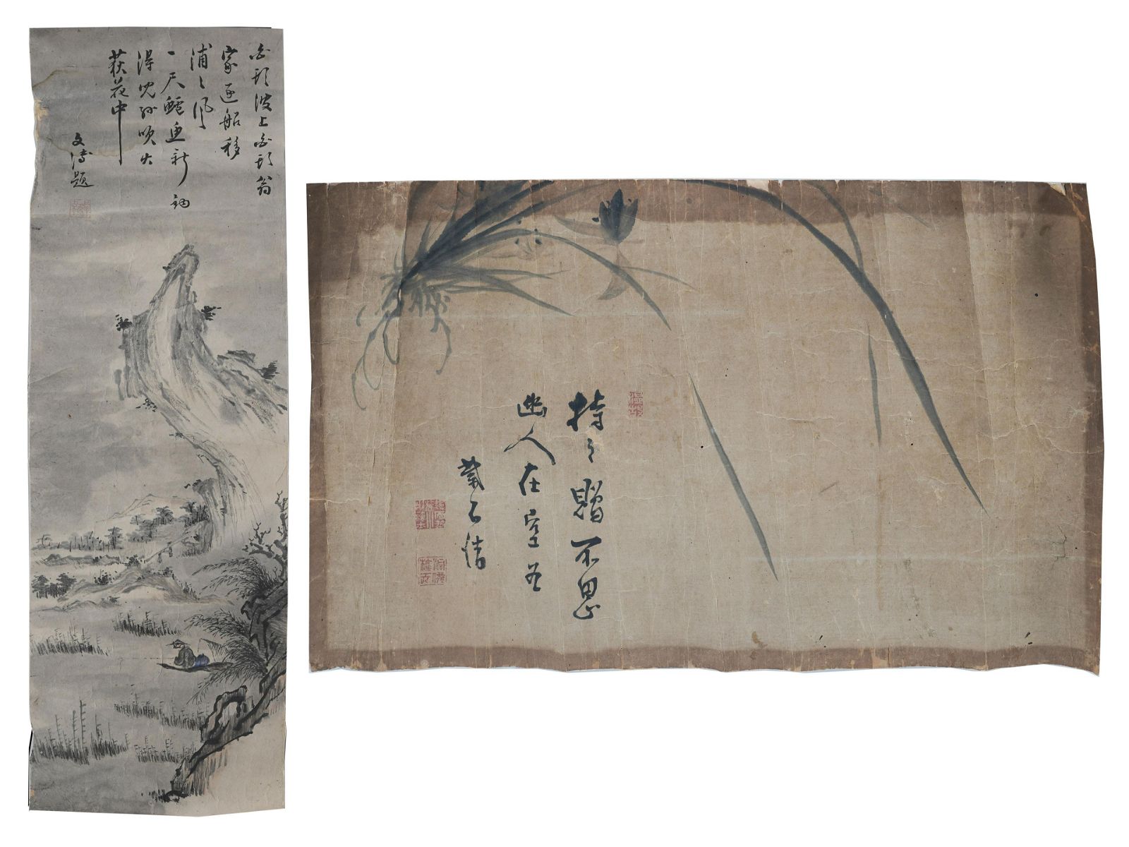 TWO KOREAN PAINTINGSunframed; the