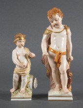 Two KPM Berlin porcelain alleg