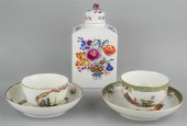 TWO KPM PICTORIAL CUPS AND SAU