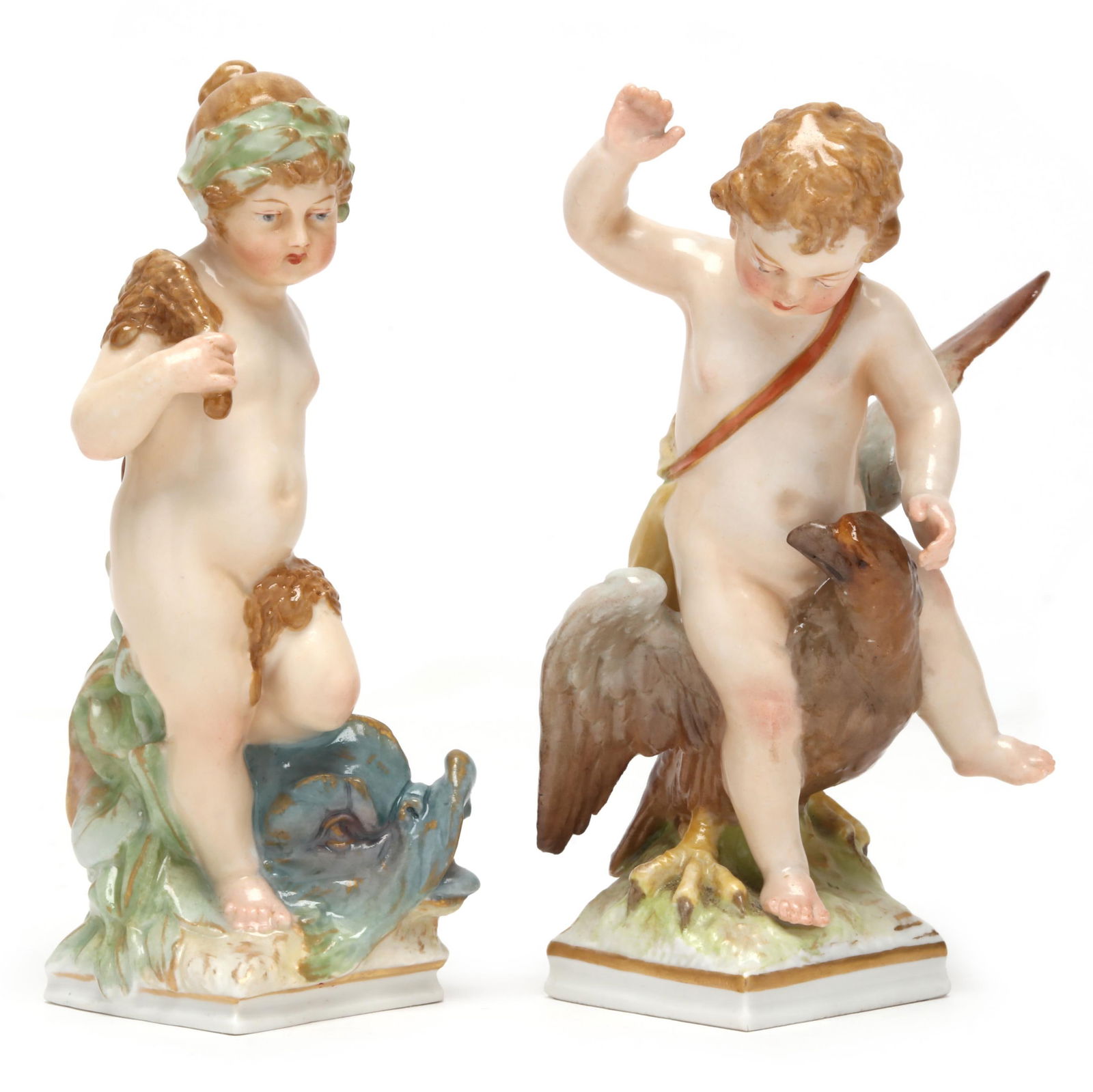 TWO KPM PORCELAIN CHERUB FIGURESTwo