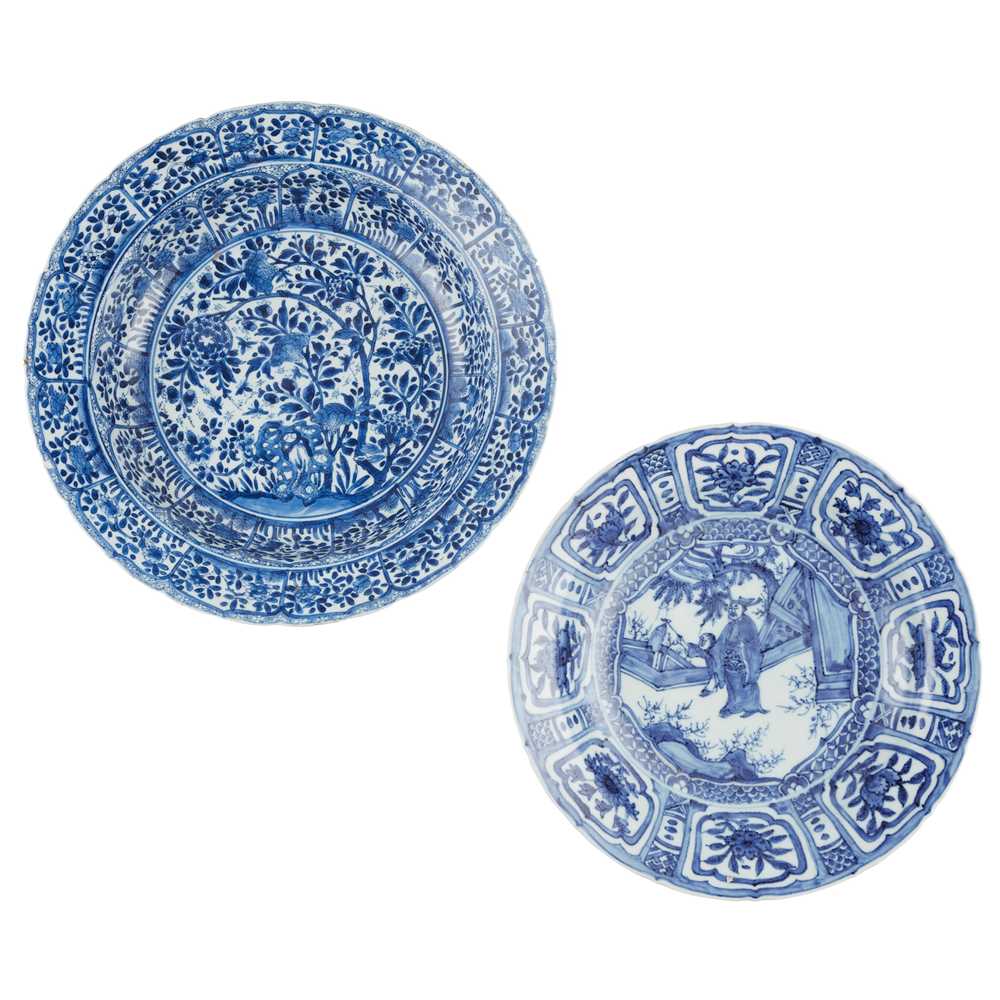 TWO KRAAK-STYLE BLUE AND WHITE