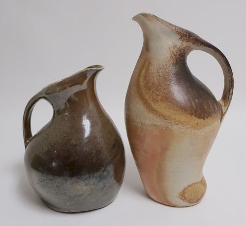 TWO KRIS NELSON LARGE ART POTTERY