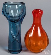 TWO LABINO ART GLASS VASESTwo