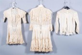 TWO LACY DRESSES AND A BLOUSET