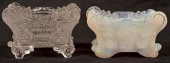 TWO LACY PRESSED GLASS SALT DI