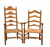 TWO LADDER BACK GREAT CHAIRSTw