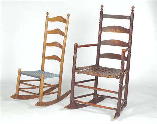 TWO LADDERBACK ROCKERS. 