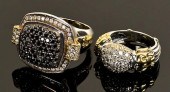 TWO LAGOS SS 18K DIAMOND RINGS