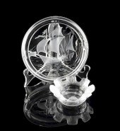 TWO LALIQUE CIRCULAR CRYSTAL C