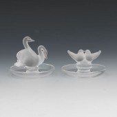 TWO LALIQUE CRYSTAL CLEAR AND