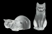 TWO LALIQUE FRANCE SIGNED & DA