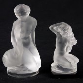 TWO LALIQUE FROSTED GLASS FIGU