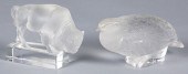 TWO LALIQUE GLASS ANIMALSTwo L