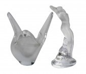 TWO LALIQUE GLASS ARTICLESeach