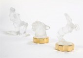 TWO LALIQUE GLASS MASCOTS AND