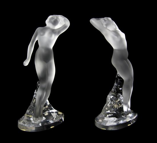 * Two Lalique Molded and Frosted