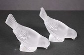 TWO LALIQUE MOLDED FROSTED GLA