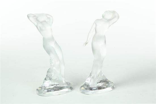 TWO LALIQUE NUDE FIGURES. 