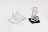 TWO LALIQUE PART FROSTED GLASS