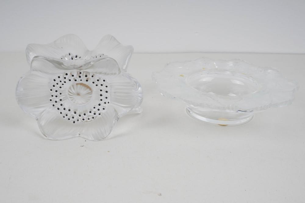 TWO LALIQUE TABLE