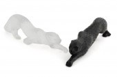 TWO LALIQUE ZEILA PANTHER SCUL