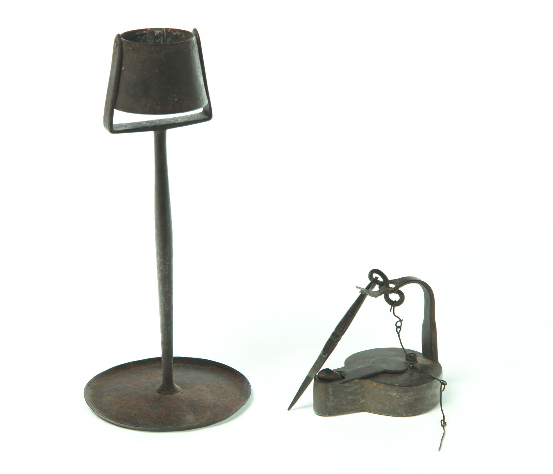 TWO LAMPS.  American  19th century