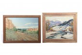 TWO LANDSCAPE OIL PAINTINGS: O