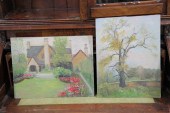 TWO LANDSCAPE PAINTINGS DORA G