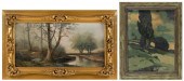 TWO LANDSCAPE PAINTINGSTWO LAN