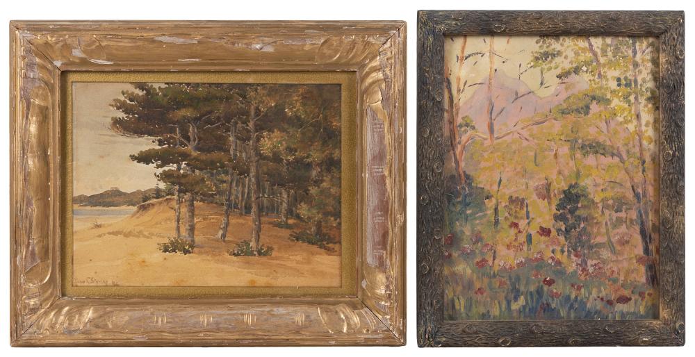 TWO LANDSCAPE PAINTINGSTWO
